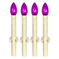 View 10.75" Vanilla/Purple LED Suction Cup Window Candle with Remote Control (4 Pack)